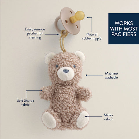*Itzy Ritzy Bitzy Pal Natural Rubber Pacifier & Lovey - Theo the Bear