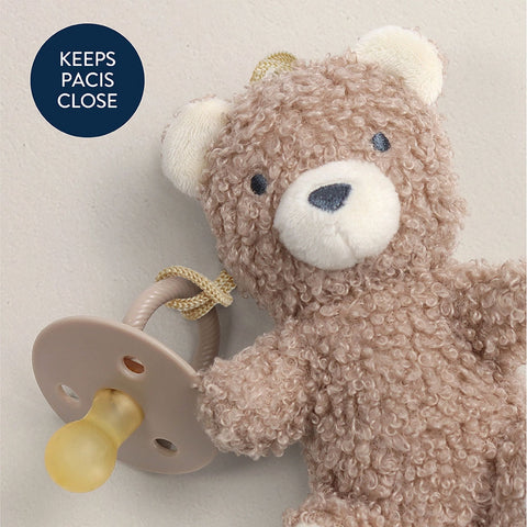 *Itzy Ritzy Bitzy Pal Natural Rubber Pacifier & Lovey - Theo the Bear