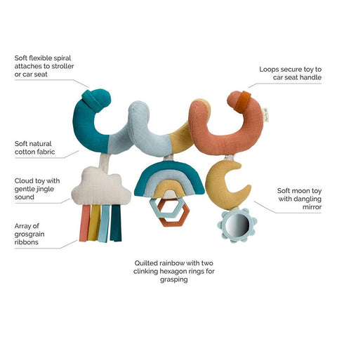 *Itzy Ritzy Bitzy Bespoke Car Seat Spiral Activity Toy - Rainbow