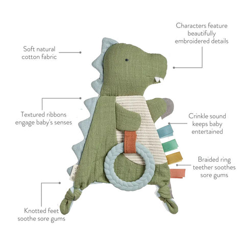 *Itzy Ritzy Bitzy Crinkle Toy & Teether - Dino