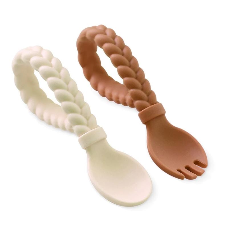 Itzy Ritzy Sweetie Spoons - Silicone Baby Fork & Spoon Set