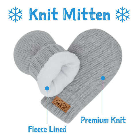 Jan & Jul Knit Mittens - Soft Grey