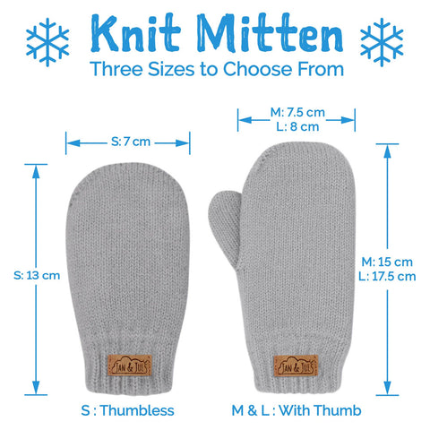 Jan & Jul Knit Mittens - Soft Grey
