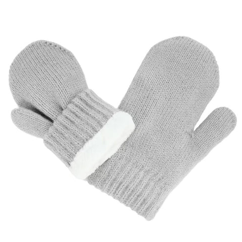 Jan & Jul Knit Mittens - Soft Grey