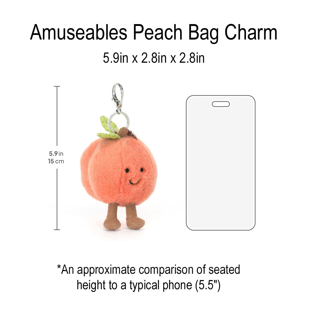 *Jellycat Amuseables Peach Bag Charm - 6"