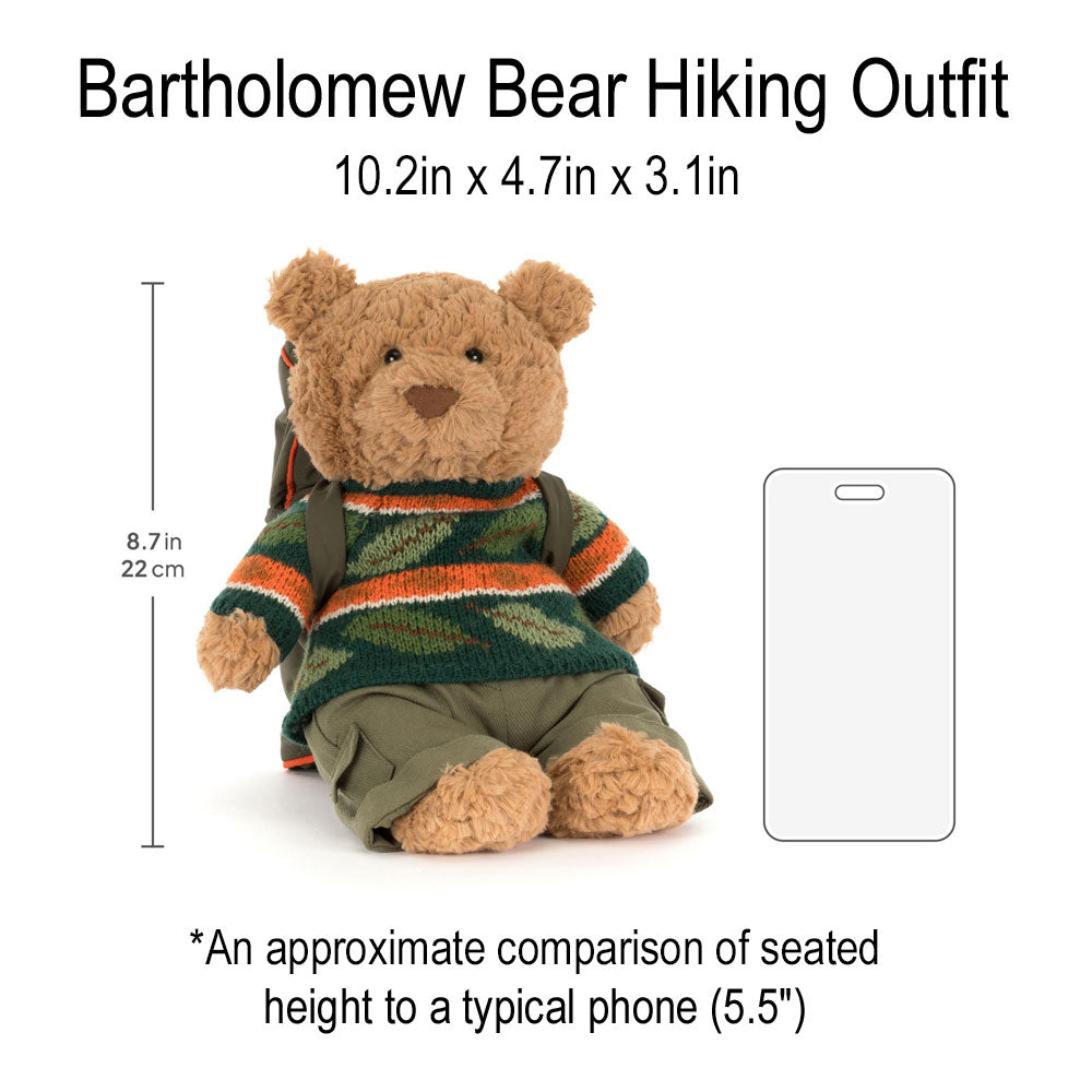 *Jellycat Bartholomew Bear Hiking Outfit - 10"