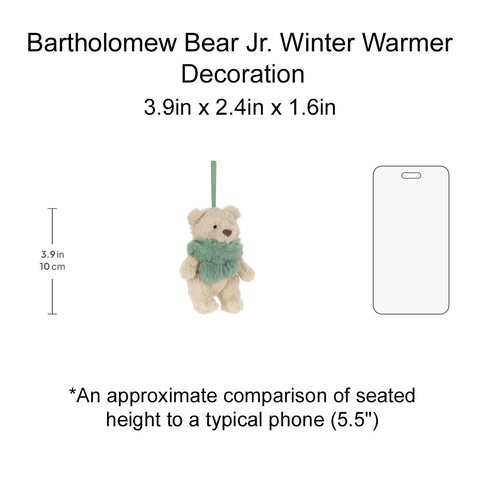 *Jellycat Bartholomew Bear Junior Winter Warmer Decoration - 4"