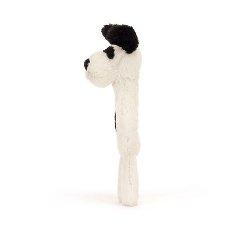 *Jellycat Bashful Black & Cream Puppy Ring Rattle - 7"