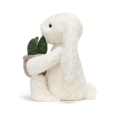 *Jellycat Cream Bunny with Plant - 12"