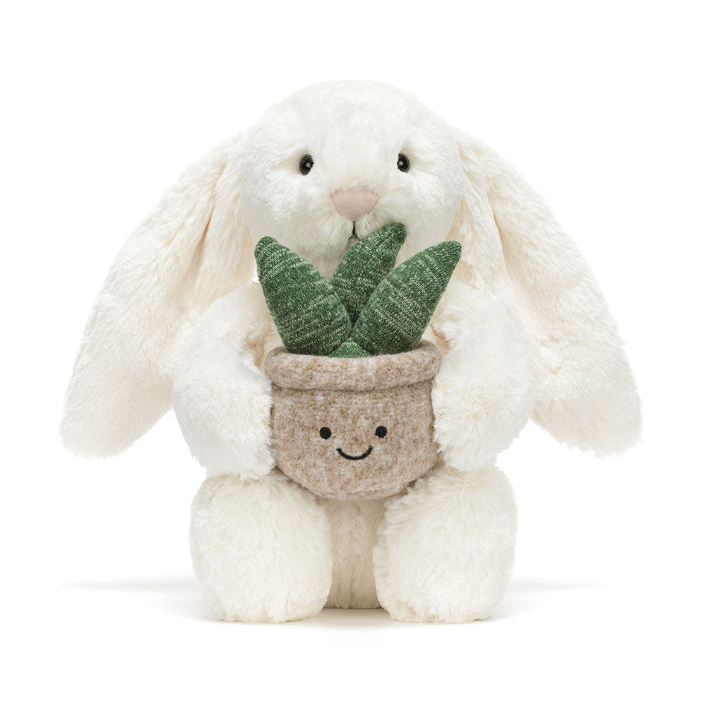 *Jellycat Cream Bunny with Plant - 12"