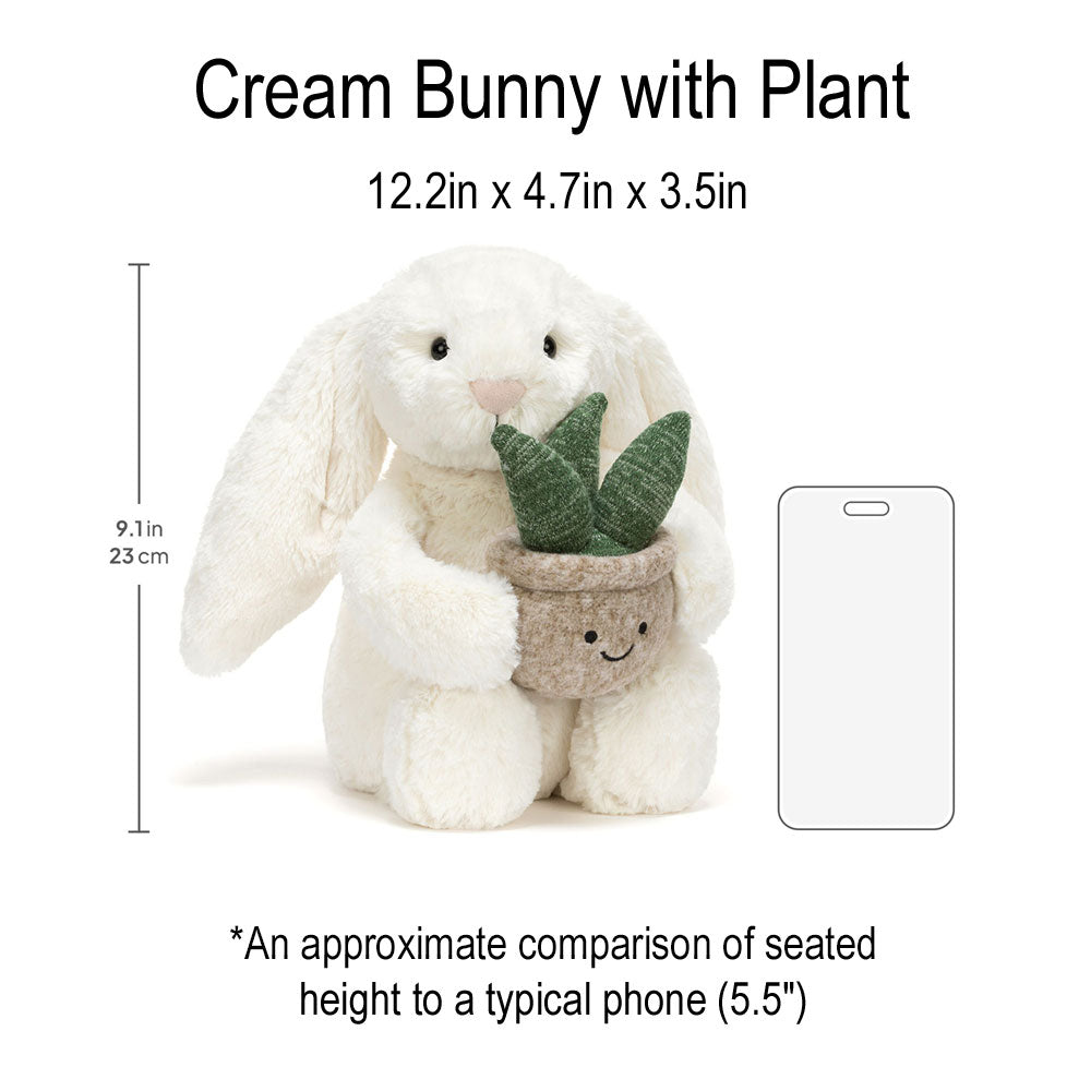 *Jellycat Cream Bunny with Plant - 12"