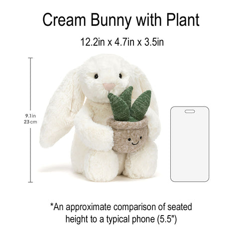 *Jellycat Cream Bunny with Plant - 12"