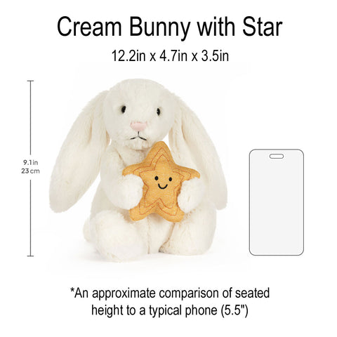 *Jellycat Cream Bunny with Star - 12"
