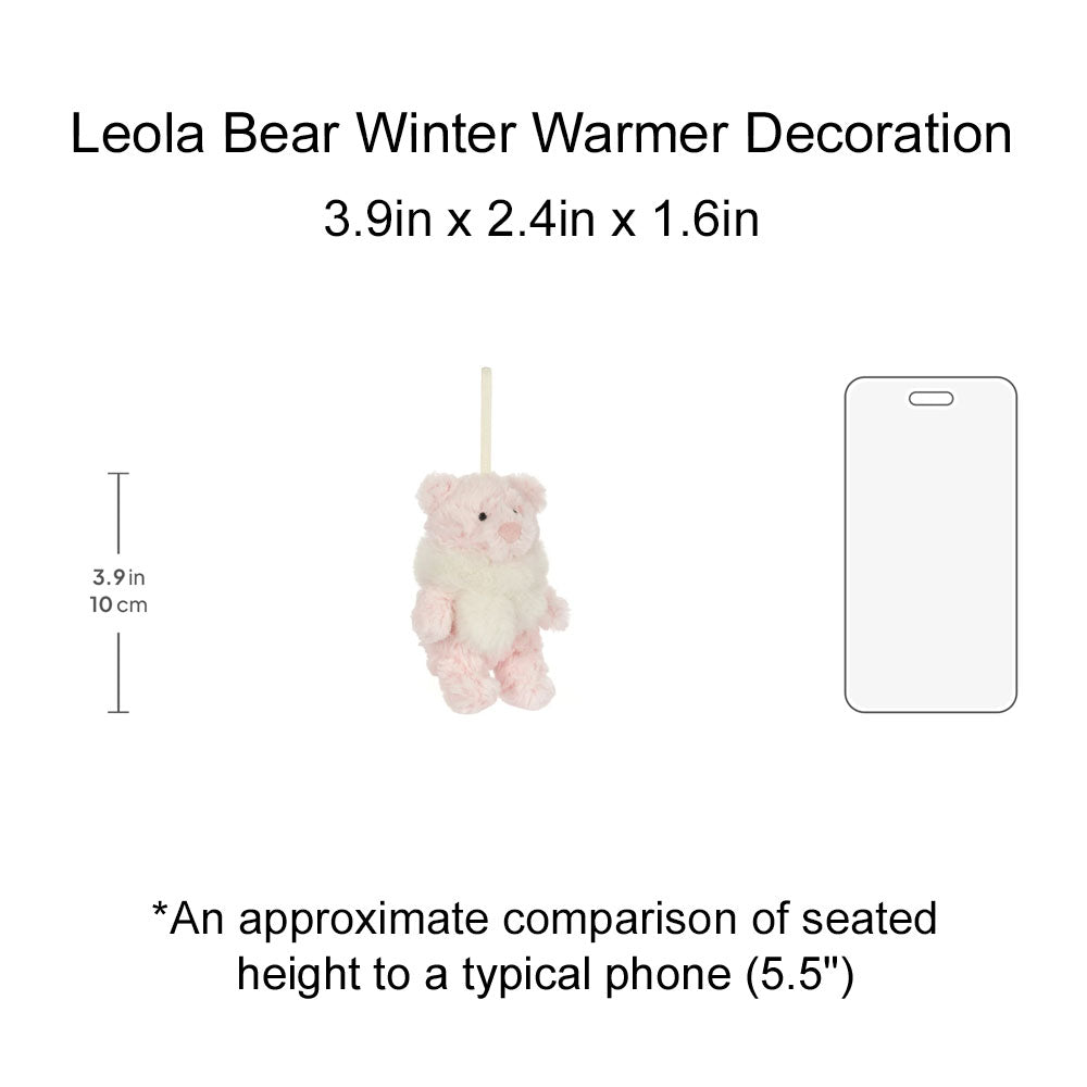 *Jellycat Leola Bear Winter Warmer Decoration - 4"