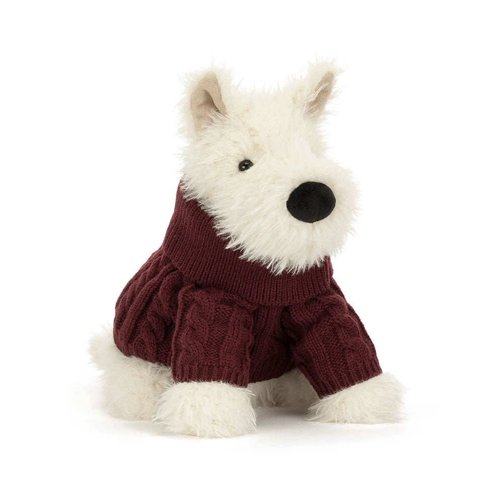 *Jellycat Munro Scotty Dog Winter Sweater - 10"