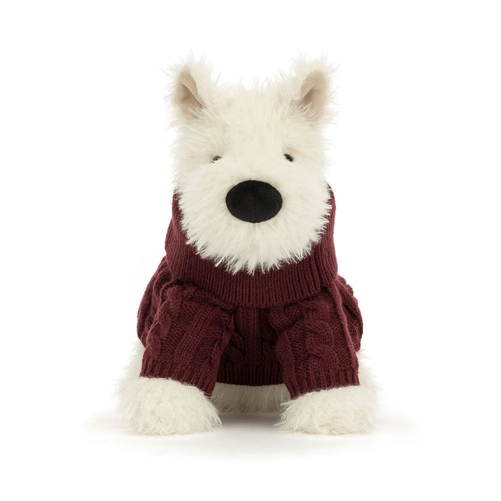 *Jellycat Munro Scotty Dog Winter Sweater - 10"