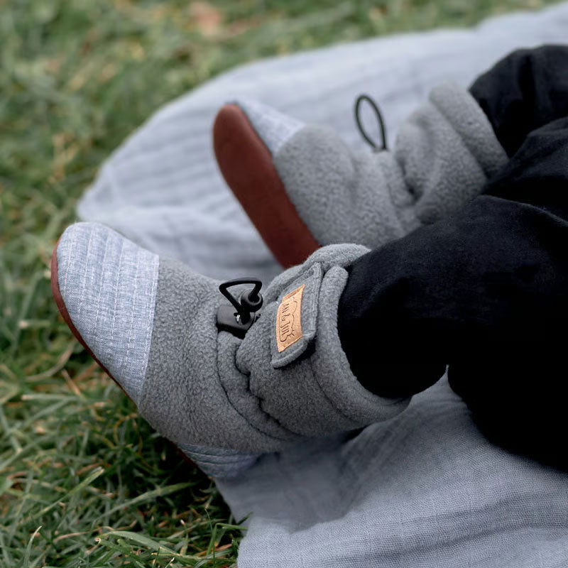 Jan & Jul Baby Stay-Put Cozy Booties - Heather Grey