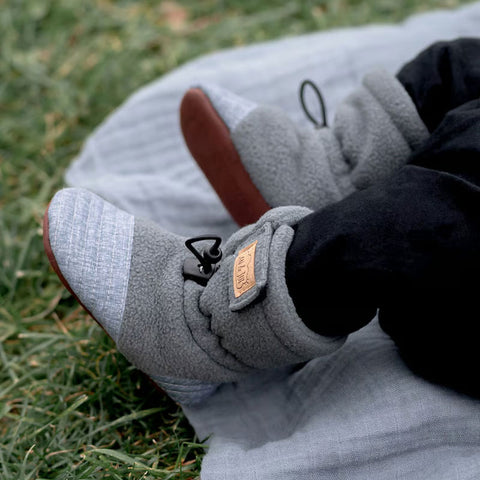 Jan & Jul Baby Stay-Put Cozy Booties - Heather Grey