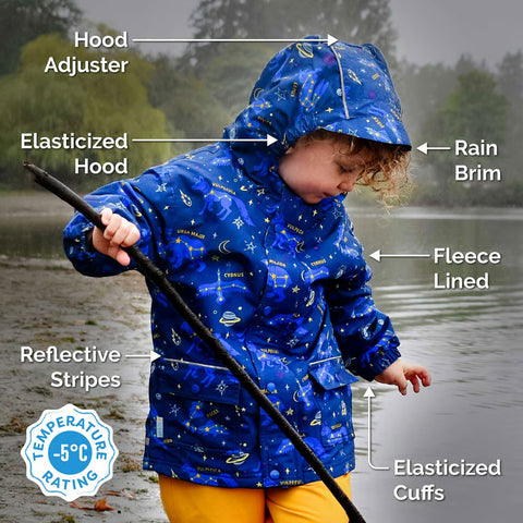 Jan & Jul Cozy-Dry Rain Jacket - Minty Forest