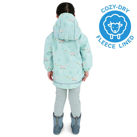 Jan & Jul Cozy-Dry Rain Jacket - Minty Forest