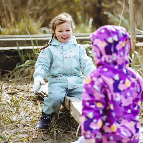 Jan & Jul Cozy-Dry Rain Jacket - Minty Forest
