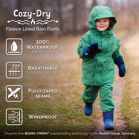 Jan & Jul Cozy-Dry Rain Pants (Fleece Lined) - Dusty Pink