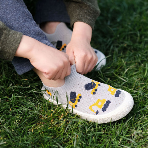 Jan + Jul Graphic Knit Shoes - Grey Construction