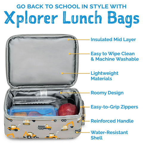 *Jan & Jul Xplorer Lunch Bags - Grey Construction