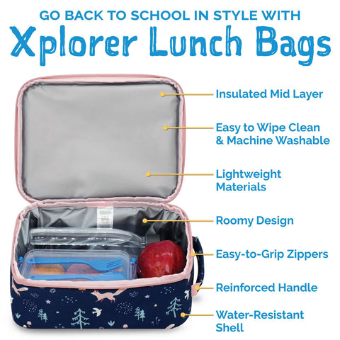 *Jan & Jul Xplorer Lunch Bags - Navy Forest