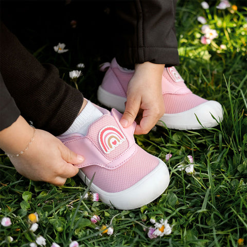 Jan & Jul Mini-Flyer Toddler Sneakers - Pink Rainbow