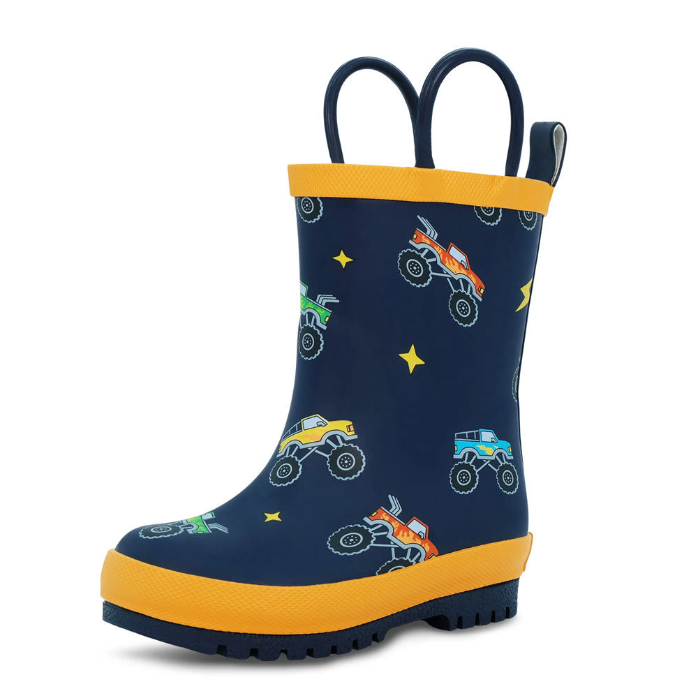 Jan & Jul Puddle-Dry Rain Boots: Big Trucks - Kids Rubber Boots Canada ...
