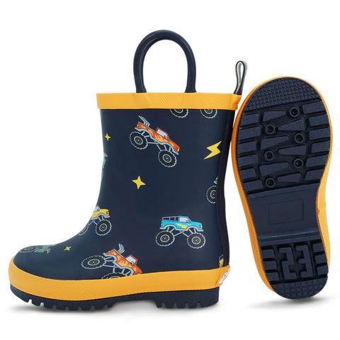 Jan & Jul Puddle-Dry Rain Boots - Big Trucks