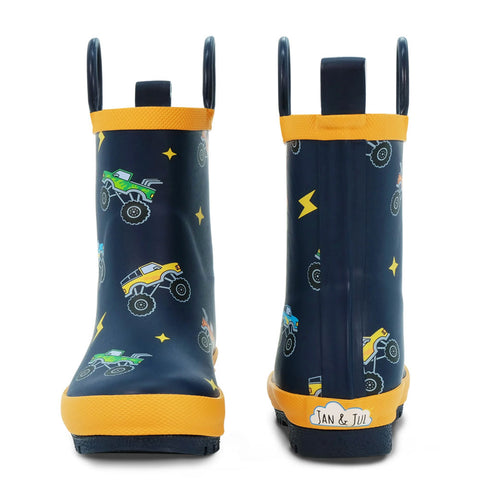 Jan & Jul Puddle-Dry Rain Boots - Big Trucks