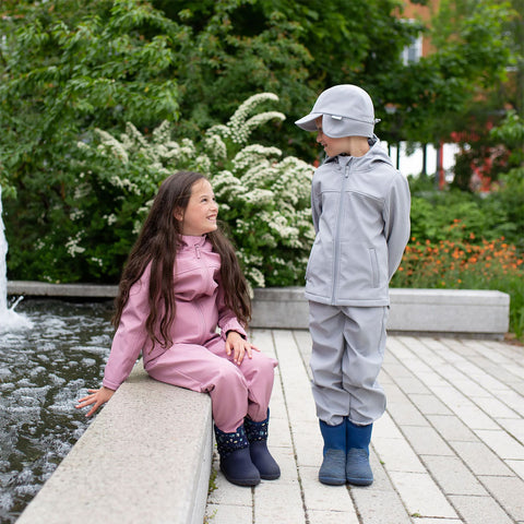 Jan & Jul Cozy-Dry Softshell Jacket - Grey (Size 3t)