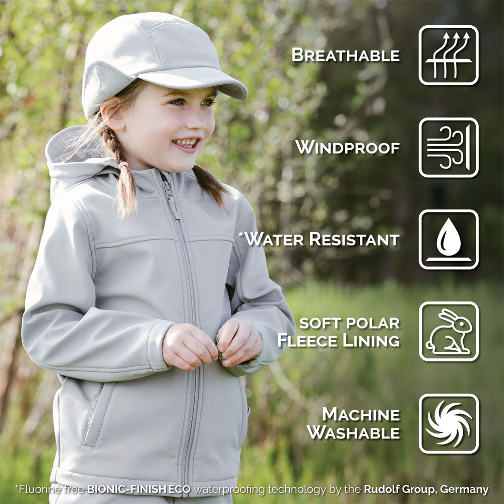 Jan & Jul Cozy-Dry Softshell Jacket - Grey (Size 3t)