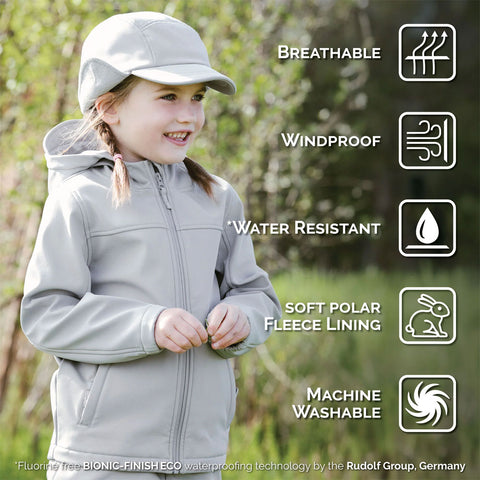 Jan & Jul Cozy-Dry Softshell Jacket - Grey (Size 3t)