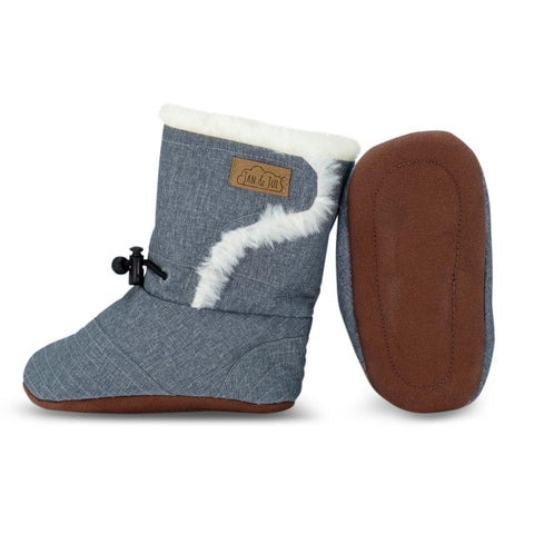 Jan & Jul Baby Stay-Put Winter Booties - Heather Grey (Size 18-24m) *CLEARANCE*