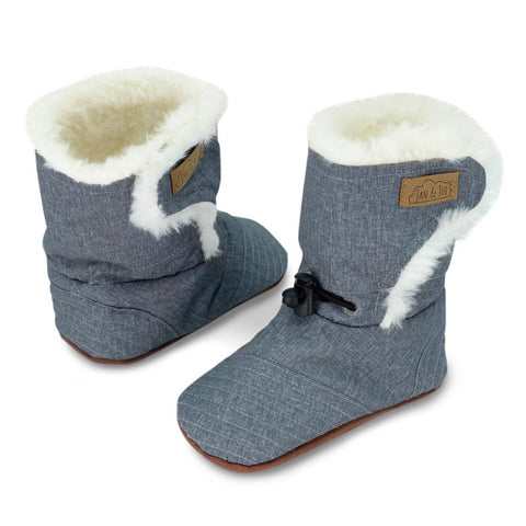 Jan & Jul Baby Stay-Put Winter Booties - Heather Grey (Size 18-24m) *CLEARANCE*