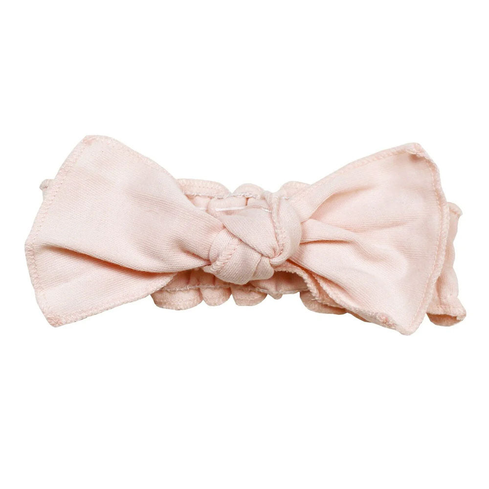 *L'ovedbaby Organic Smocked Tie Headband - Blush