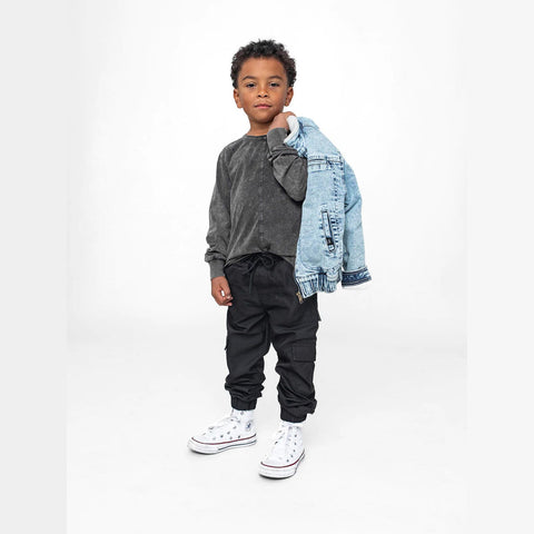 Little Bipsy Cargo Jogger - Black (Size 6-12m) *CLEARANCE*