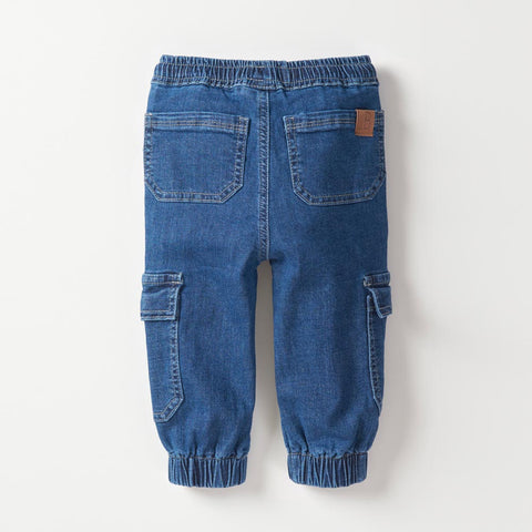 Little Bipsy Cargo Jogger - Classic Denim Wash *CLEARANCE*