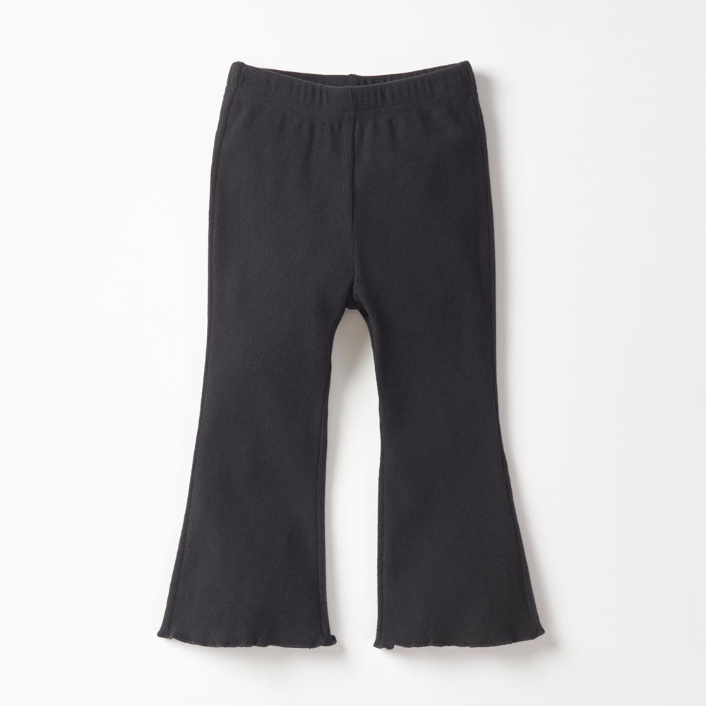 Little Bipsy Ribbed Flare Pant - Black