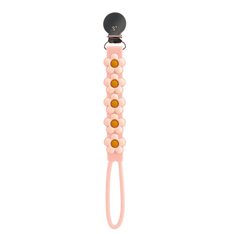 Daisy Pink Loulou Lollipop Beadless Pacifier Clip at Lagoon Baby + Toy Shoppe