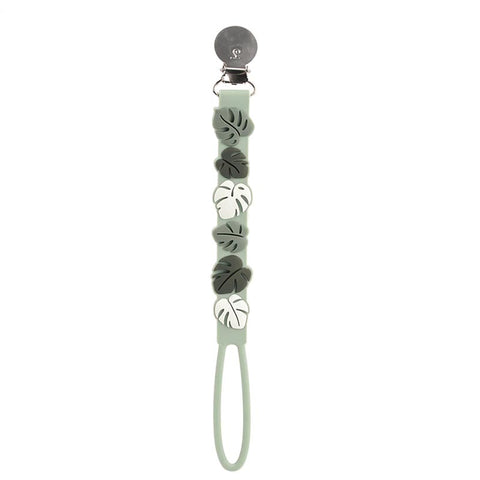 Monstera Loulou Lollipop Beadless Pacifier Clip at Lagoon Baby + Toy Shoppe