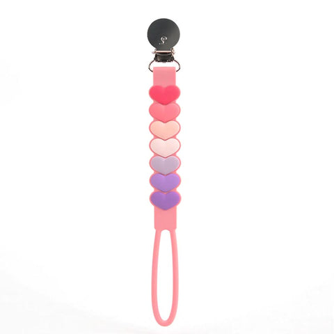Sweetheart Pink Loulou Lollipop Beadless Pacifier Clip at Lagoon Baby + Toy Shoppe