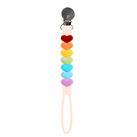 Sweetheart Rainbow Loulou Lollipop Beadless Pacifier Clip at Lagoon Baby + Toy Shoppe