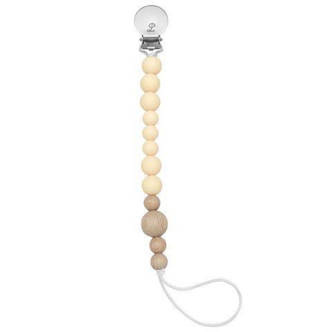 *Loulou Lollipop Colour Block Silicone & Wood Pacifier Clip