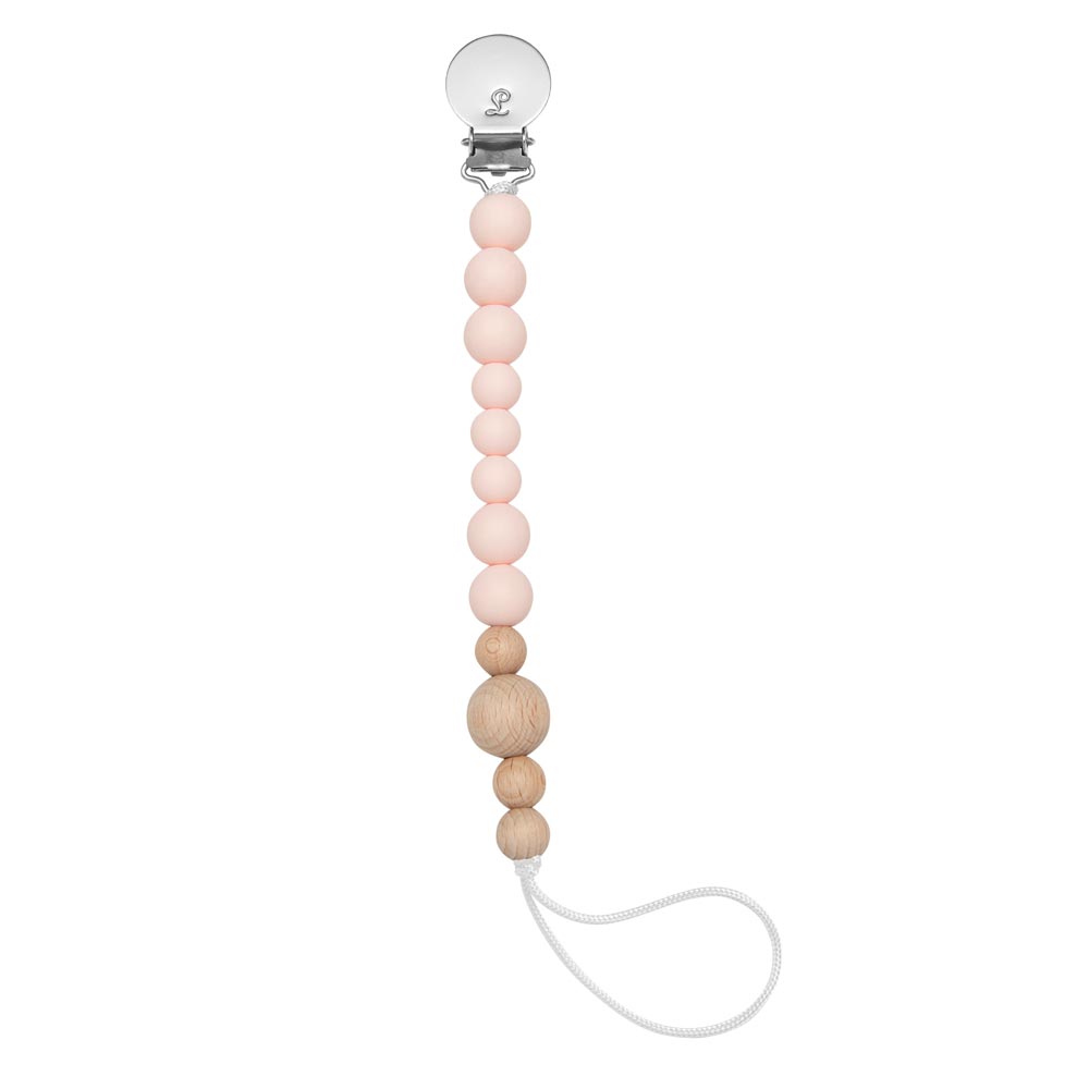*Loulou Lollipop Colour Block Silicone & Wood Pacifier Clip