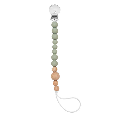 *Loulou Lollipop Colour Block Silicone & Wood Pacifier Clip