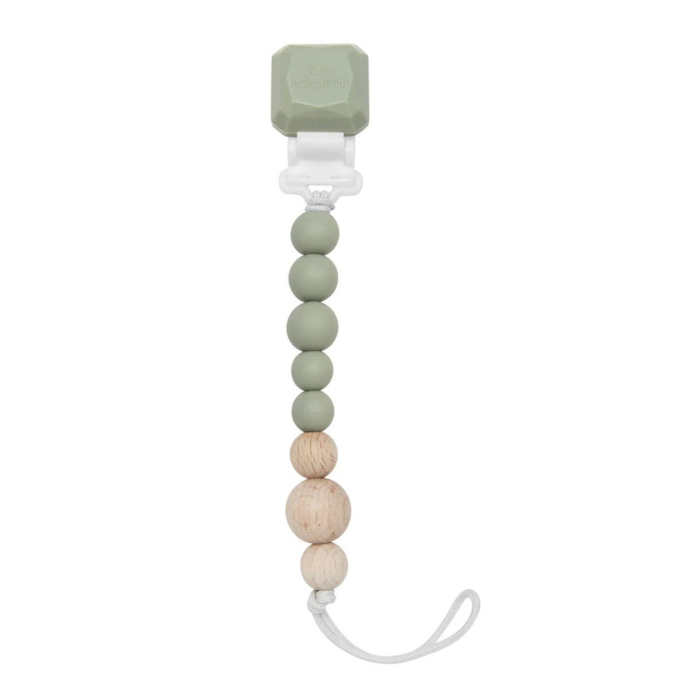 *Loulou Lollipop Gem Colour Pop Silicone & Wood Pacifier Clip